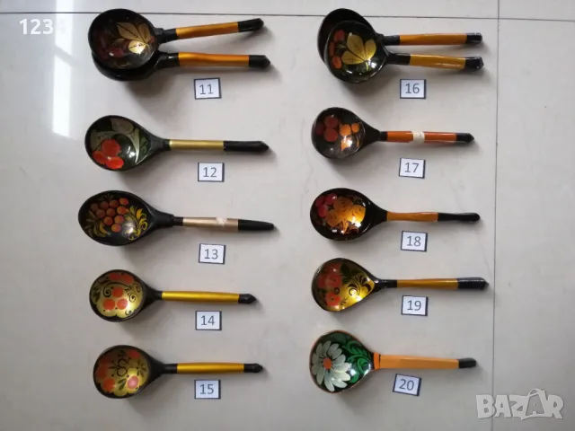 Дървени лъжици хохлома , снимка 2 - Други стоки за дома - 49173967