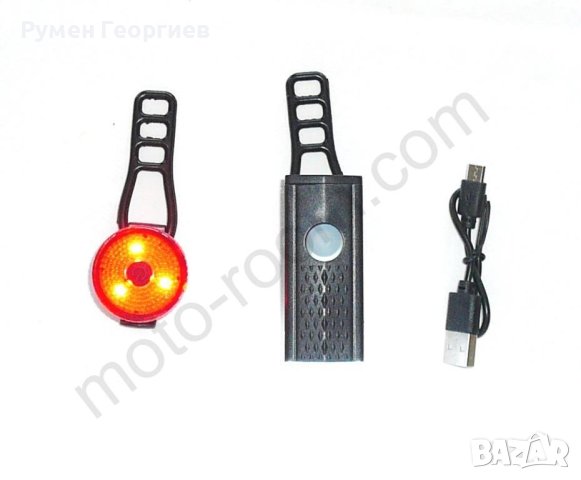 Комплект фар и стоп за велосипед, LED, интегрирани батерии, USB , снимка 3 - Аксесоари за велосипеди - 43340970