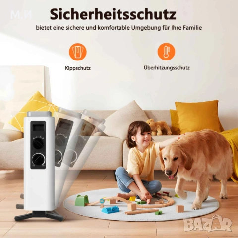 Електрически конветкор Aigostar 2000W с 3 нива на мощност и термостат, снимка 2 - Отоплителни печки - 53113402