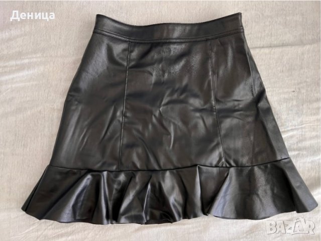 Черна кожена пола H&M