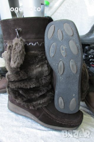 АПРЕСКИ, топли кафяви боти, апрески, кубинки, ботуши, 38,естествена кожа - велур + топла подплата, снимка 10 - Дамски ботуши - 33415632