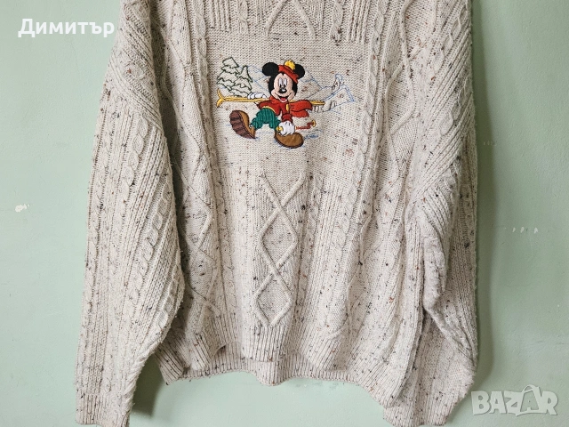 Mickey Mouse пуловер Disney L/XL ембродерия pullover , снимка 3 - Пуловери - 53491716