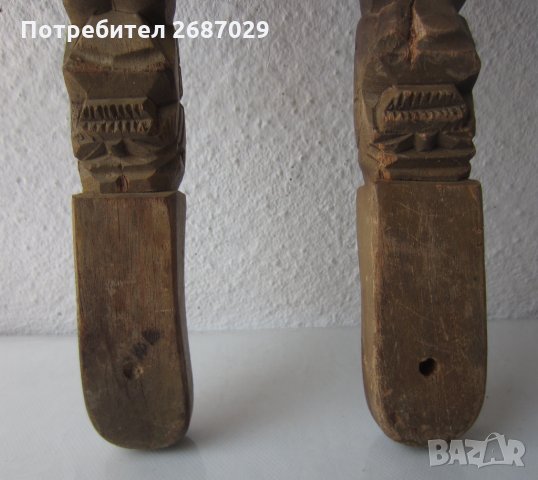 2 броя големи дървени вилица и лъжица х 53 см, снимка 6 - Антикварни и старинни предмети - 33662499