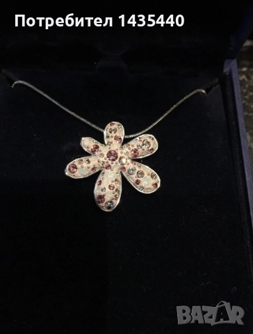 Колие Swarovski в нежно розово, снимка 7 - Колиета, медальони, синджири - 52427590