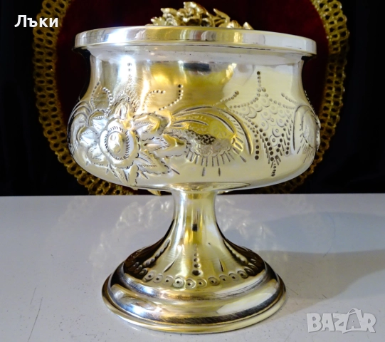Приказен викториански бронзов бокал за вино 600 мл. , снимка 7 - Антикварни и старинни предмети - 52515171