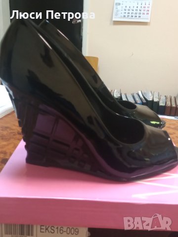 Нови черни обувки лак 38 номер