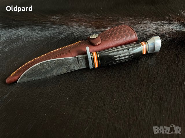 Среден ловен нож Marbles Horn Damascus MR460., снимка 5 - Ножове - 43779988