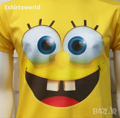 Нова мъжка тениска с дигитален печат Спондж боб , снимка 3 - Тениски - 35623443