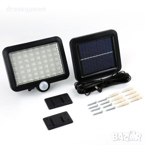 (56 ДИОДА) Соларна LED Лампа С PIR Датчик, снимка 7 - Соларни лампи - 43950342