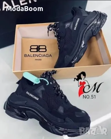 Balenciaga черни мъжки маратонки , снимка 4 - Маратонки - 48310584