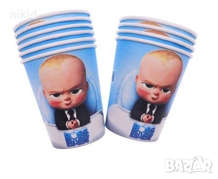 Бебе Бос Boss Baby born leader 8 бр картонени чаши парти рожден ден