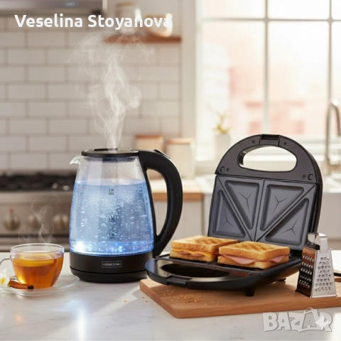 Два продукта на цената на един! Комплект тостер+ел.кана , снимка 2 - Тостери - 52708835