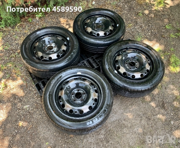 4бр.Оригинални железни джанти 15цола 5x100 + ГУМИ 195/55/15 за Vw,Audi,Skoda,Seat, снимка 2 - Гуми и джанти - 51809093
