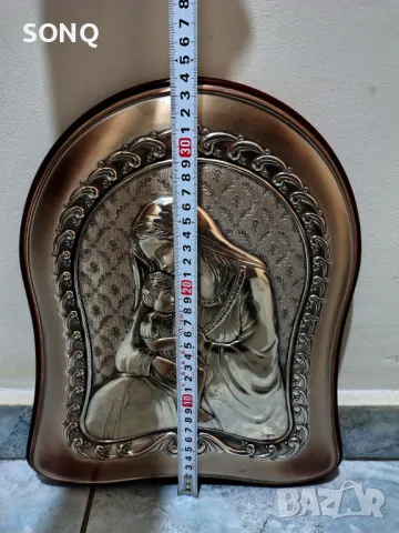 Невероятно Красива Сребърна Икона Богородица Със Младенеца, снимка 7 - Икони - 48239218