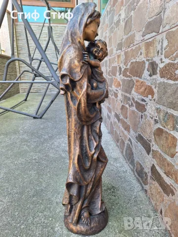 Скулптура Мадоната и младенеца , снимка 4 - Антикварни и старинни предмети - 50104073