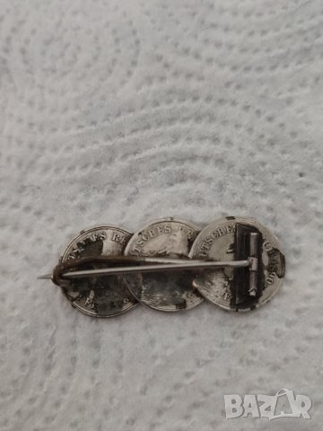 Старинна немска брошка много добро състояние  отзад има следи от заварка на иглата, снимка 4 - Други - 43865848