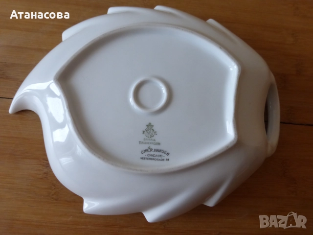 Немско порцеланово плато 27 см Tirschenreuth БАВАРИЯ 1920 г, снимка 6 - Аксесоари за кухня - 52910892