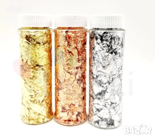 Шлак метал варак на люспи фолио сребро злато златно фолио за консумация ядивно декор десерти торта , снимка 10 - Други - 29327305