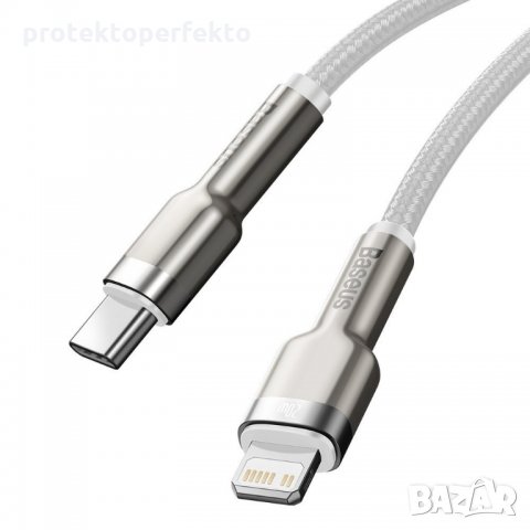 Кабел BASEUS Type-C lightning port, 5A, 20W, 2m, Fast charge – бял, снимка 3 - USB кабели - 32942222