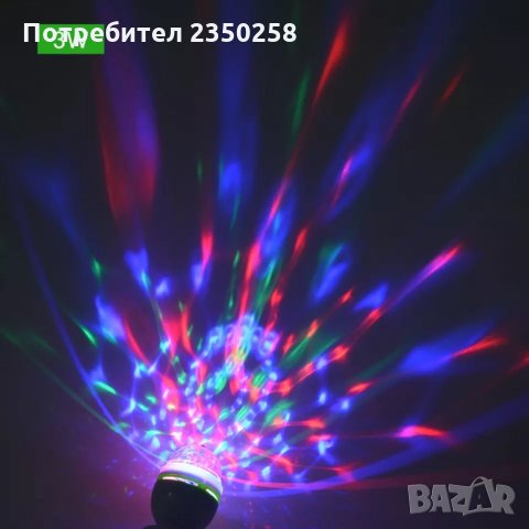 ХИТ LED RGB въртяща диско лампа крушка страхотни ефекти, снимка 3 - Крушки - 26967464