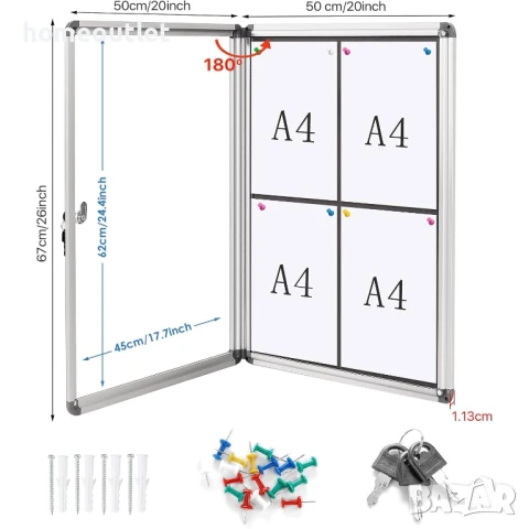 ПРОМОЦИЯ Табло за обяви, бележки и съобщения със стенен монтаж SWANSEA X001GI7SZD, снимка 3 - Други - 50698395