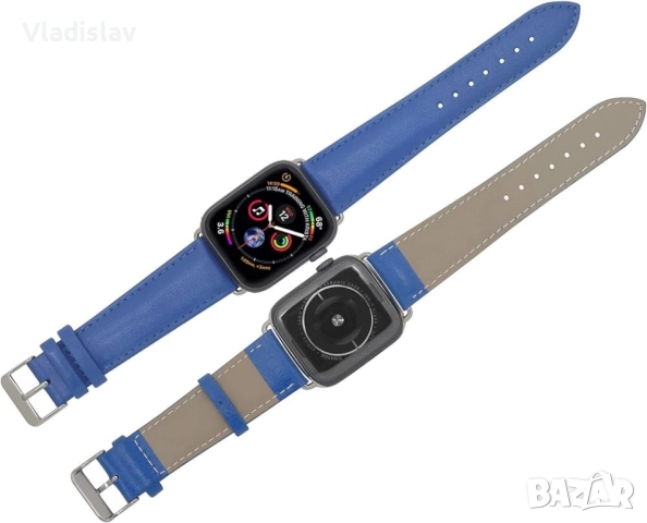 Гривна STILGUT, съвместима с кожена каишка Apple Watch 42 мм/44 мм, снимка 2 - Аксесоари за Apple - 52101126