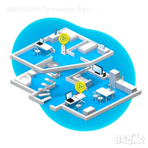 AVM FRITZ!WLAN Mesh Repeater 2400 (Двойна WLAN AC+N до 1733 MBit/s(5 GHz)+600 MBit/s(2,4 GHz),1xGiga, снимка 6 - Мрежови адаптери - 48408699