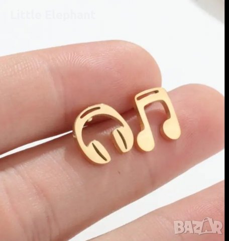 Sale Creative friendship gift,обеци слушалки и нотичка,Rose gold/нови