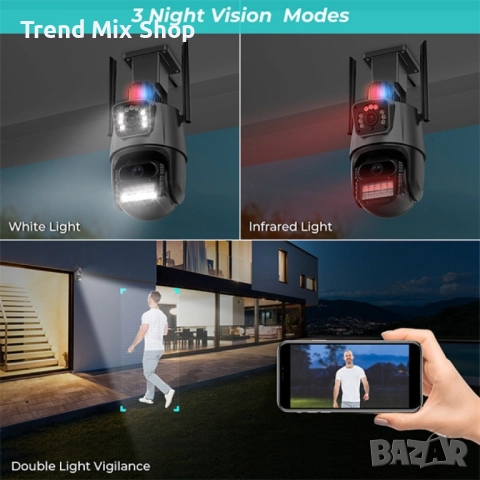 6 Mpx. Двойна вътрешна/външна WIFI камера , снимка 12 - Камери - 51547989