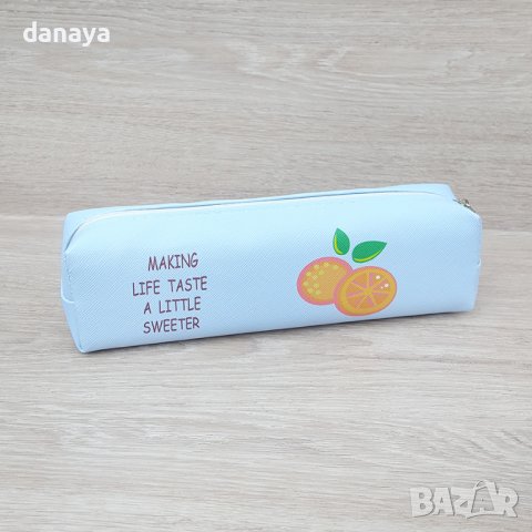 3051 Ученически несесер за химикали и моливи с принт на плодове, снимка 2 - Ученически пособия, канцеларски материали - 37811495