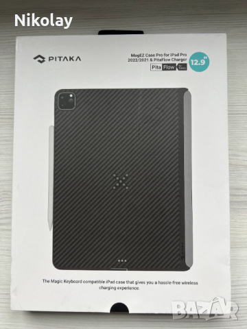 Pitaka MagEZ Case Pro за iPad Pro 2022/2021 12.9 & PitaFlow безжично зарядно, снимка 2 - Калъфи, кейсове - 44845064