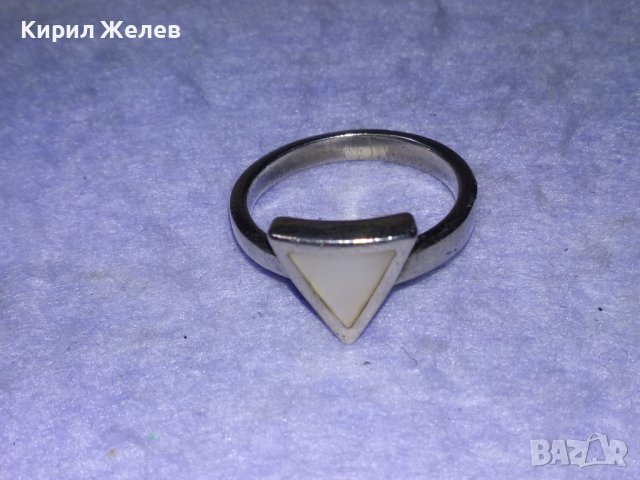 СКЪПОЦЕНЕН СРЕБЪРЕН АРТ ПРЪСТЕН СРЕБРО 925 АНГЛИЯ с ШЛИФОВАН ЛУНЕН КАМЪК 40209, снимка 9 - Пръстени - 43221574