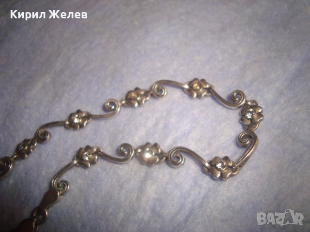 СТАРА СКЪПОЦЕННА АР НУВО ФЛОРАЛНА с ЧЕТИРИЛИСТНИ ДЕТЕЛИНКИ ГРИВНА СРЕБРО 900 РЪЧНА ИЗРАБОТКА 28715 , снимка 12 - Гривни - 37252456