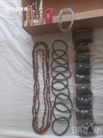 Мъниста хематит, фиби, брошки, гривни, снимка 3 - Гривни - 52845878
