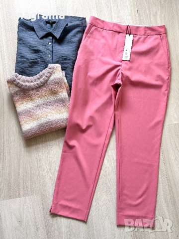 zara нов елегантен панталон в бледо розов цвят Zara join life, размер С, нов с етикети и тагове , снимка 12 - Панталони - 44053888