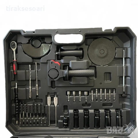 Акумулаторен комплект 5в1 , гайковерт , винтоверт , ъглошлайф , пефоратор , LED лампа - 36v 10.0A, снимка 9 - Други инструменти - 50721114