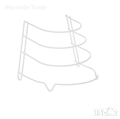 Метална поставка Mercado Trade, За тигани, 3 места, Бял, снимка 1 - Органайзери - 43748683