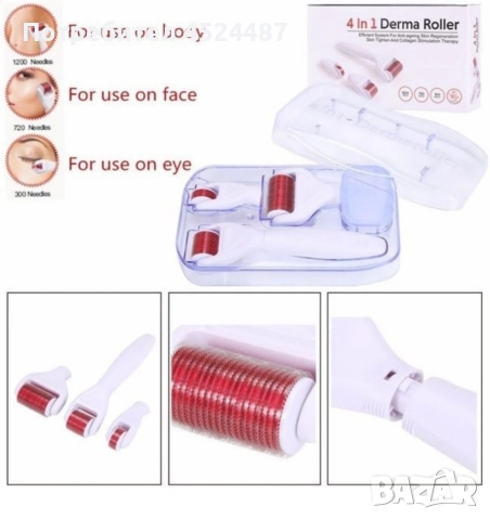 Масажор за лице, 4 в 1 с три ролки за масаж, снимка 4 - Други - 52658466