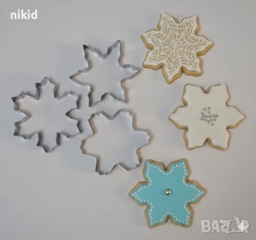 3 вида Снежинка Снежинки метална форма резец за сладки бисквитки фондан украса
