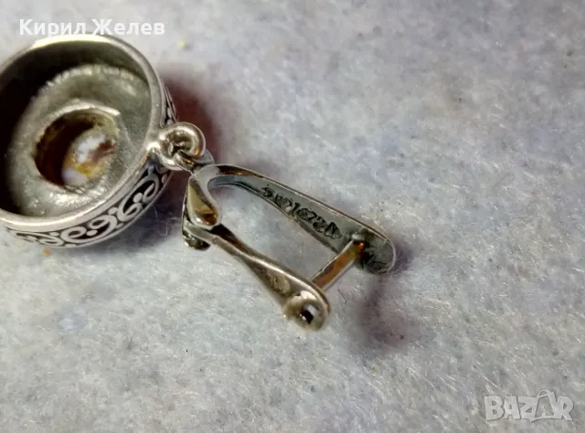 NIKOL@S АВТОРСКА СРЕБЪРНА ОБЕЦА СРЕБРО 925 с БЯЛА ПОЗЛАТА и КРАЛСКИ СЕДЕФ на БИЖУТЕРА НИКОЛАС 48940, снимка 9 - Обеци - 48953213