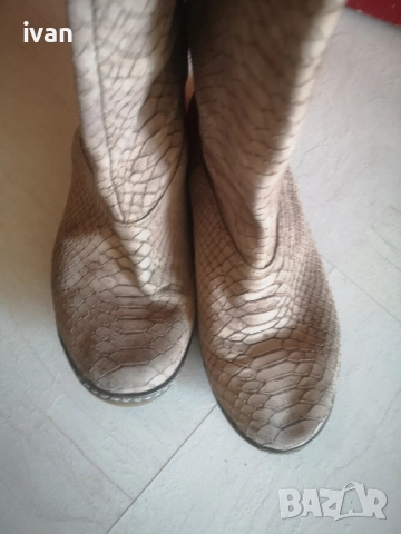дамски елегантни ботуши змийска естествена кожа 38, снимка 6 - Дамски ботуши - 51895576