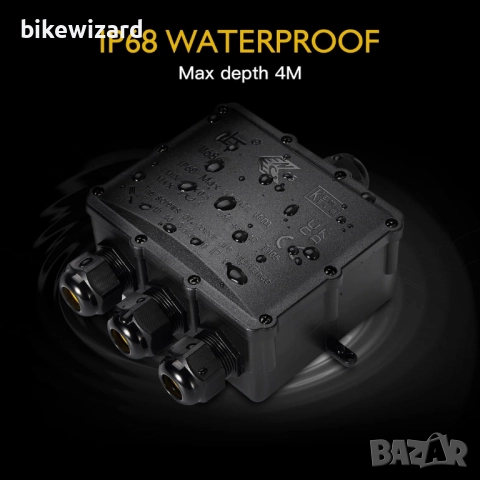 HAUSPROFI IP68 Водоустойчива разпределителна кутия с 4 посоки – Черна НОВА, снимка 2 - Друга електроника - 52819074