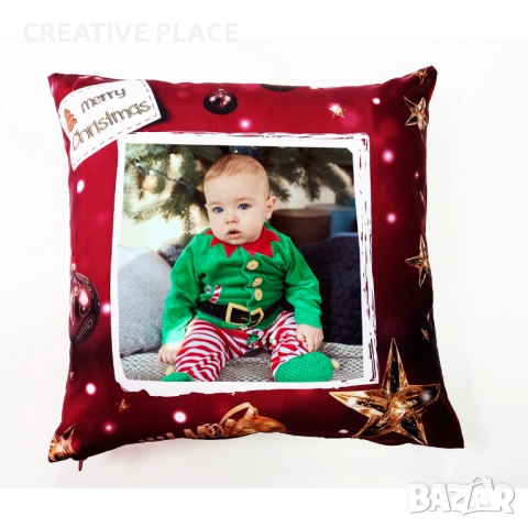 🎁😍 Коледна възглавница със снимка - модел 1🌟💖, снимка 2 - Декорация за дома - 52503484