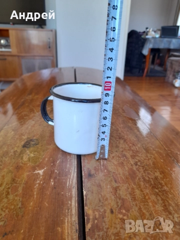 Старо емайлирано канче,чаша #13, снимка 2 - Други ценни предмети - 52065442