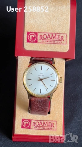 ROAMER - ANTICHOC механичен позлатен часовник – нов със оригинална кутия, снимка 5 - Мъжки - 53101142
