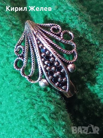 ФИЛИГРАННА ФЛОРАЛНА СРЕБЪРНА ОБЕЦА СРЕБРО 925 с ИНКРУСТИРАНИ МАРКАЗИТИ 25821, снимка 2 - Обеци - 35776849