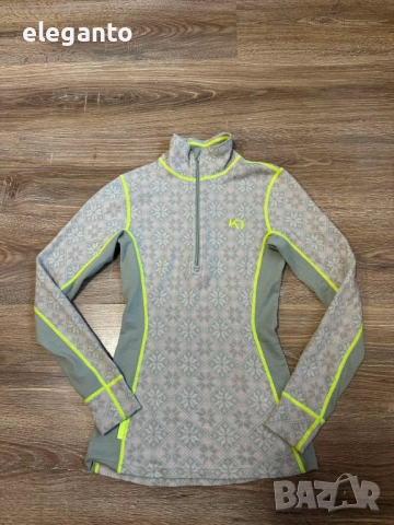 Нова Kari Traa Rose Half Zip Base Layer Top - 100% Merino Wool , XS размер, снимка 2 - Блузи с дълъг ръкав и пуловери - 52679871