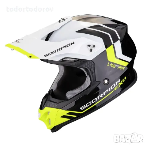 Мотокрос Каска SCORPION VX-16 EVO AIR Fusion Black-Neon Yellow, снимка 1