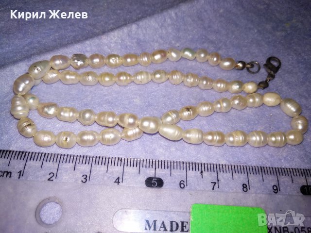 СТАРО ПЕРЛЕНО АРТ НУВО СТИЛ НЕЖНО КОЛИЕ ЕСТЕСТВЕНИ РЕЧНИ ПЕРЛИ 34656, снимка 2 - Антикварни и старинни предмети - 39142161