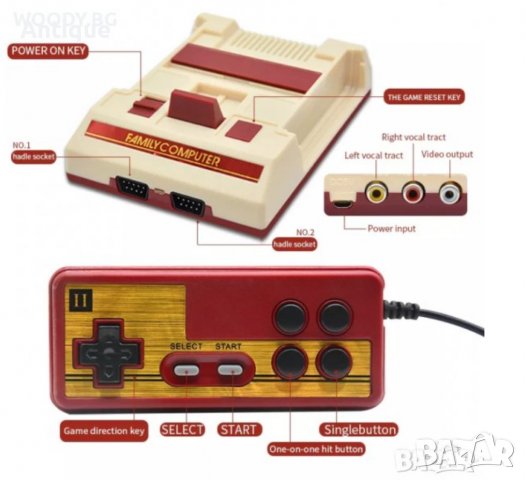 ТВ игрална конзола с 2000 вградени игри и опция за игра от Дискети/Касетки, снимка 2 - Nintendo конзоли - 39903475